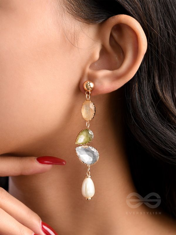 The Flowery Branch- Golden Embellished Earrings