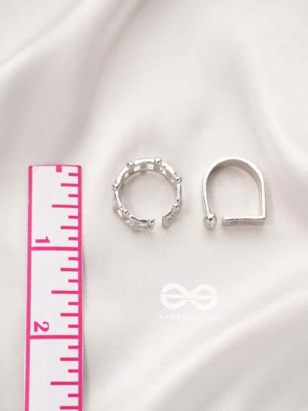 Twigs n Petal- Set of Two Silver Rings