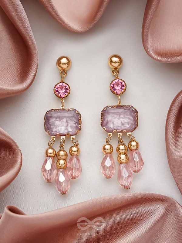 The Drip Painting- Golden Embellished Earrings