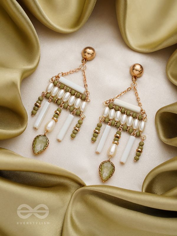 The Mayan Temple- Golden Embellished Earrings