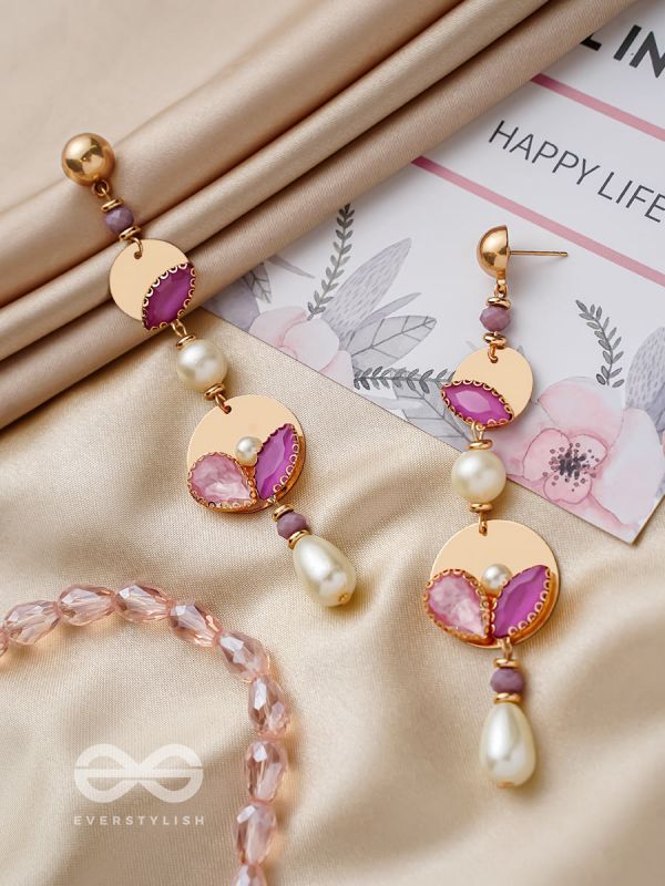 The Sun Mask- Golden Embellished Earrings