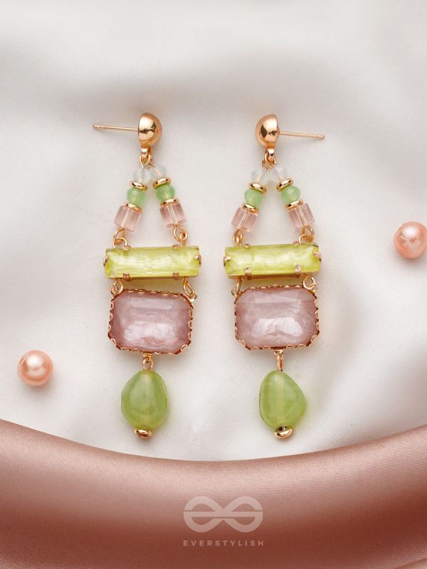 The Merry Spring- Golden Embellished Earrings