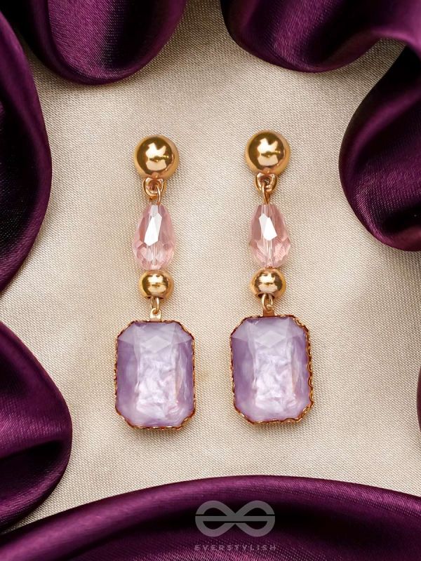 The Violet Mist- Golden Embellished Earrings