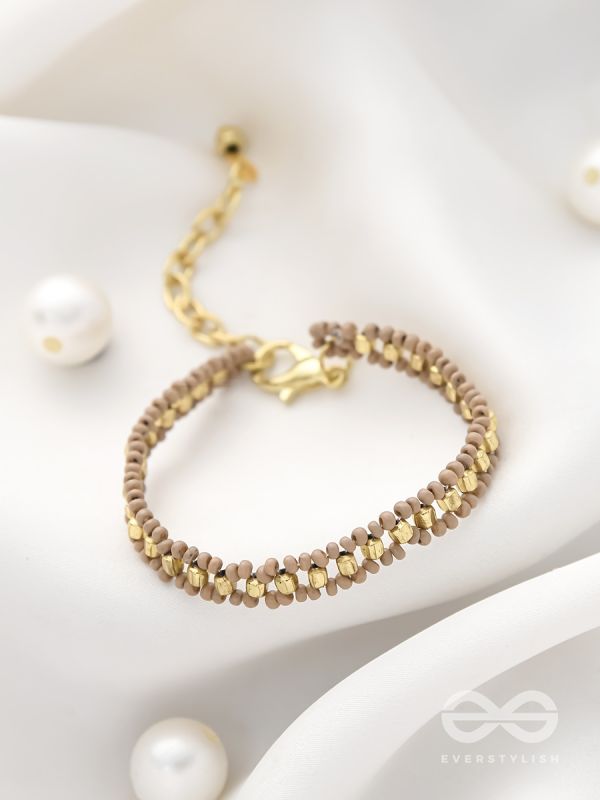 The Copper Beech- Golden Beaded Bracelet