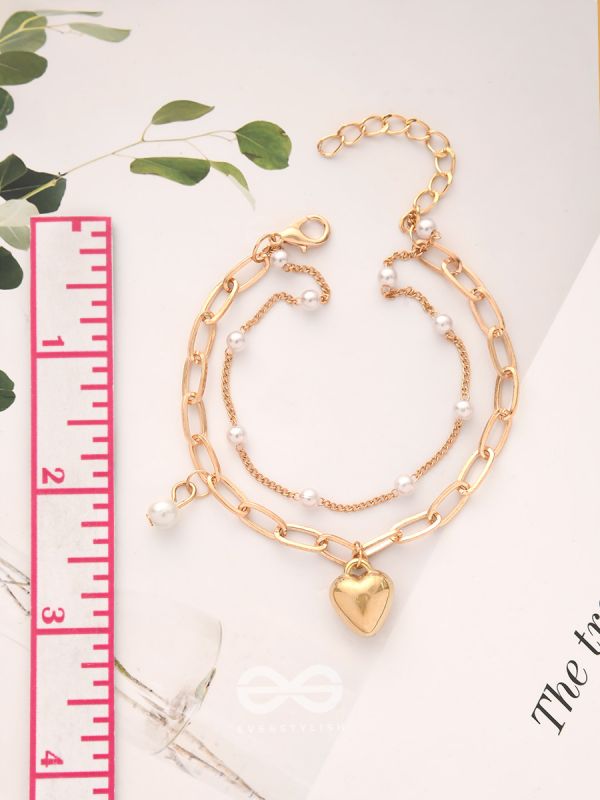Bottom of Heart- Golden Layered Bracelet
