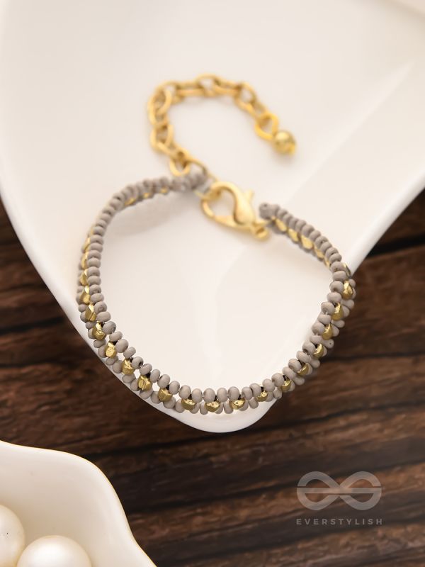 The Beaming Heavens- Golden Beaded Bracelet