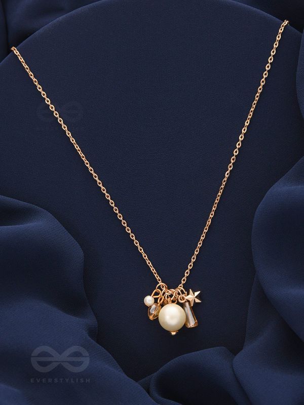 A Piece Of Sky- Golden Pearl Necklace With Anti-Tarnish Coating 