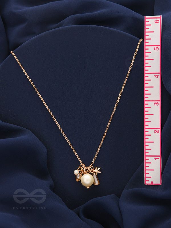 A Piece Of Sky- Golden Pearl Necklace With Anti-Tarnish Coating 