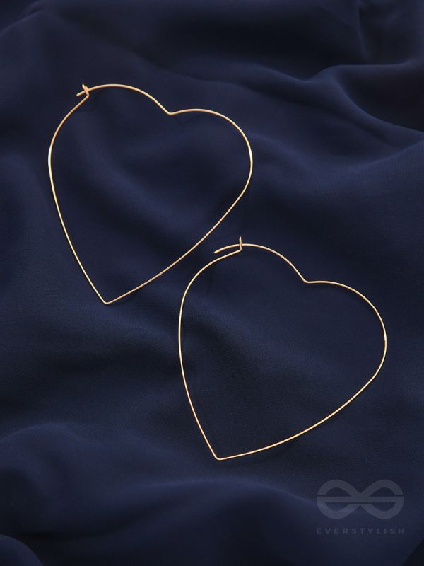 Seeking love from Universe, Oversized Heart Hoops