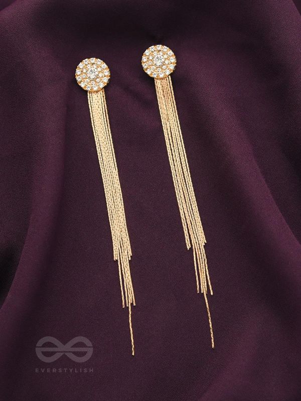The Charm of a Perfectionist Stone studded danglers- Golden