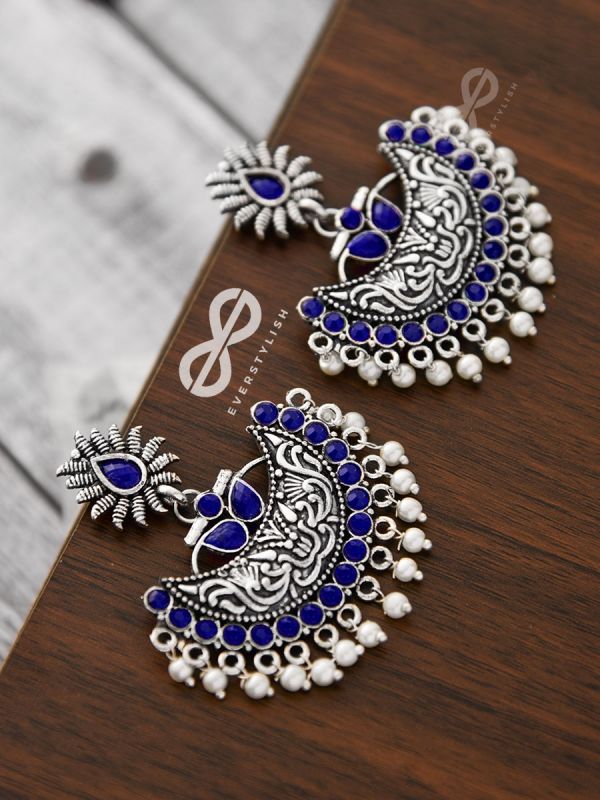 The Bohemian Elegance (Sapphire Blue) - Embellished Oxidised Collection