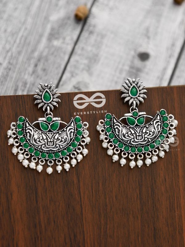 The Bohemian Elegance (Emerald Green) - Embellished Oxidised Collection