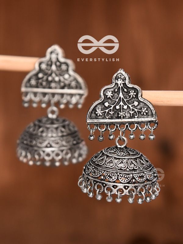 The Statement of Elegance - Oxidised Boho Jhumkas