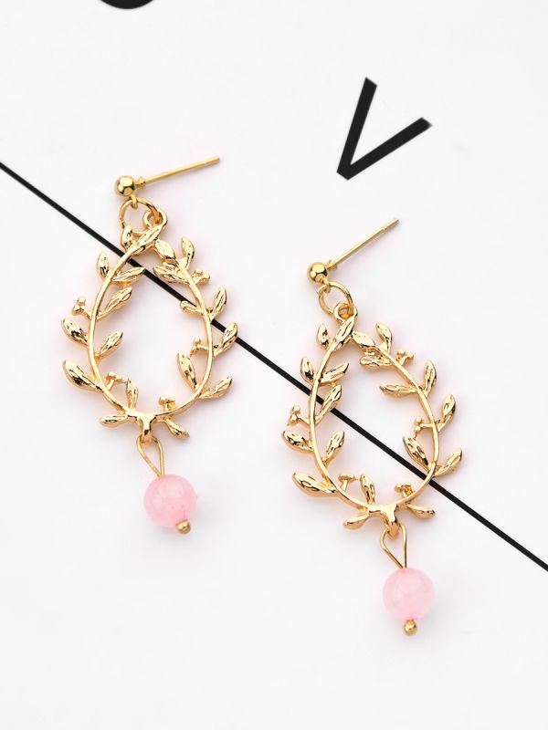 The Converging Golden Branches - Golden Casual Earrings