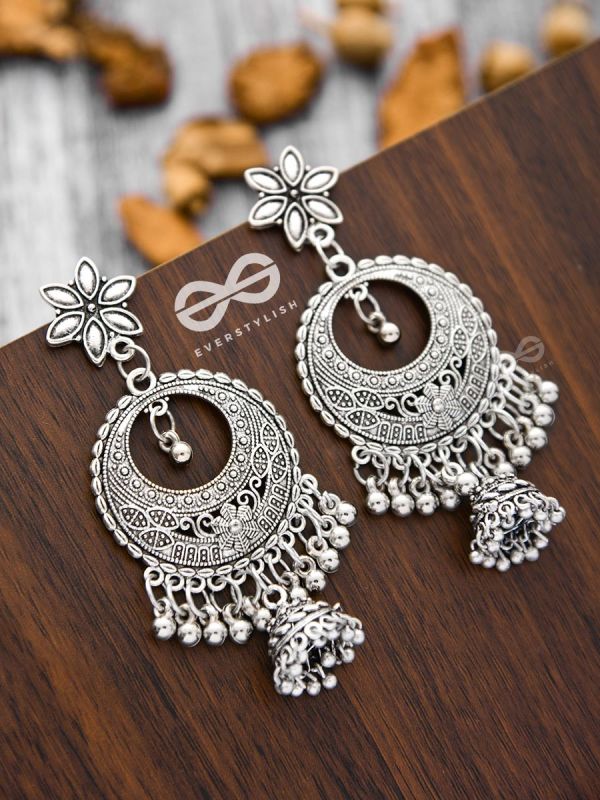Intricate Floral Artwork Statement earrings