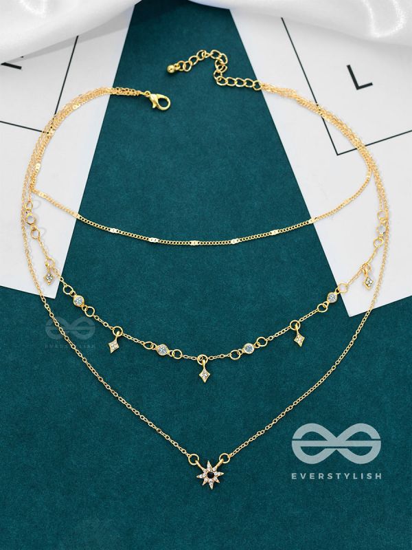 The Stylish Shimmer - Multilayered Golden Necklace