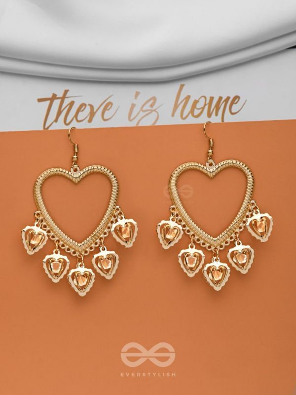 I'm all Heart - Studded Golden Danglers