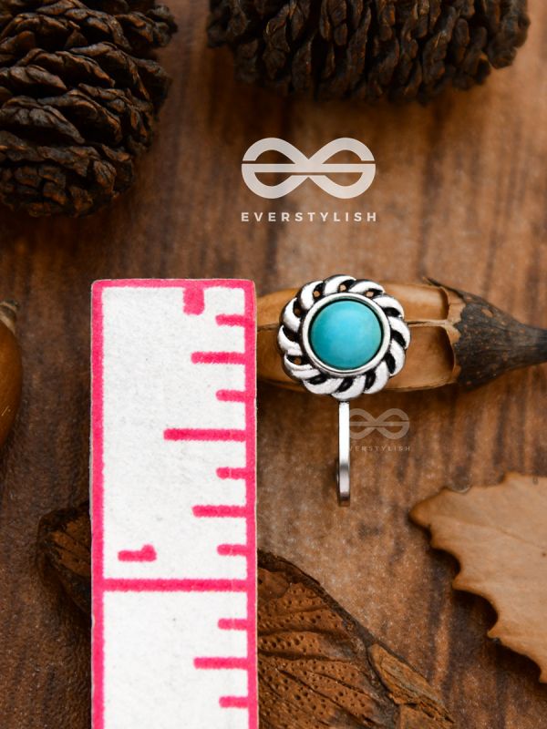 The Spiral Florals - Turquoise Boho Nosering