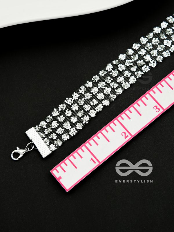 Shimmer on My Neck - Statement Silver Choker