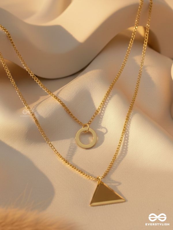 A Geometric Statement - Golden Layered Neckpiece With Anti-Tarnish Coating