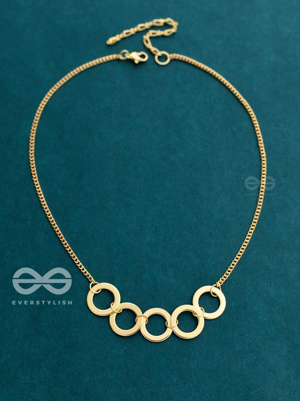 The Elegant Luxury - Golden Statement Neckpiece With Anti-Tarnish Coating 