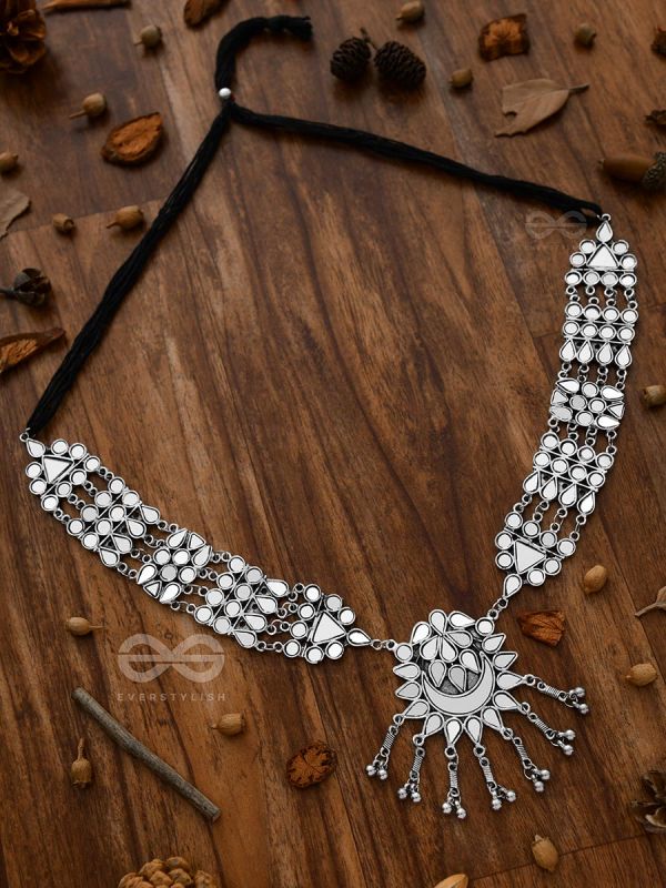 Simply a Class Apart - Gorgeous Statement Mirror Neckpiece And Earrings Set