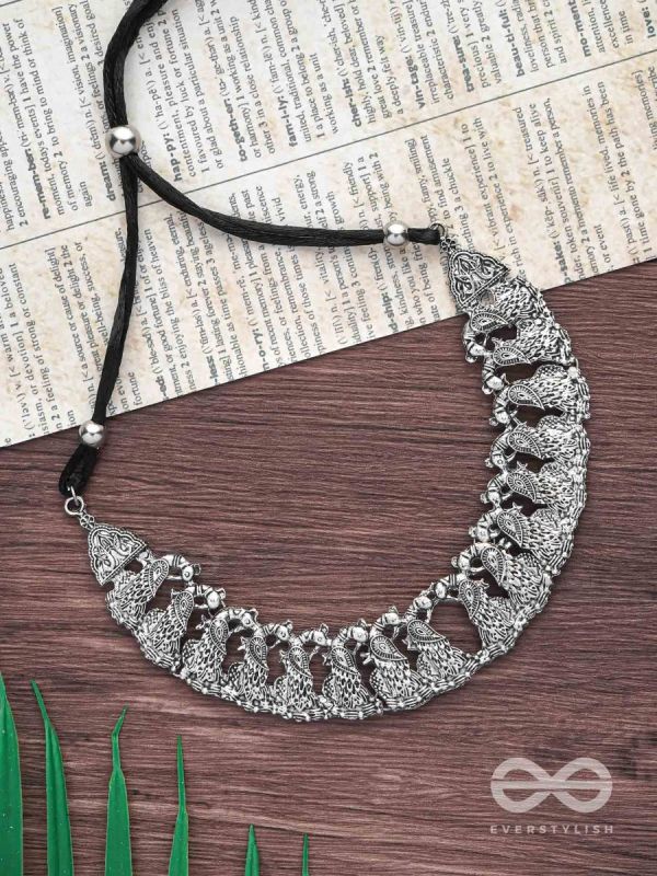 The Peaceful Peacocks - Oxidised Boho Choker