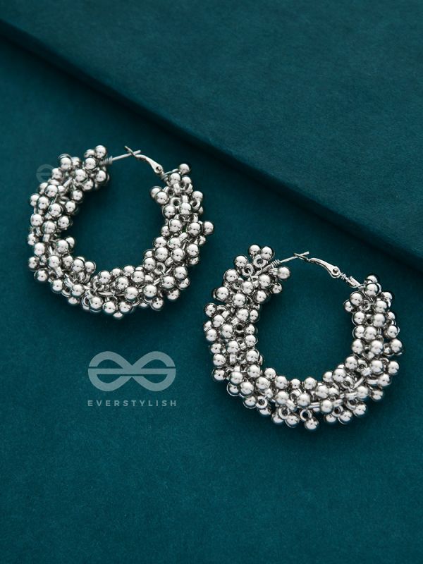 A Glimmer of Shimmer - Playful Embellished Hoops (Silver)