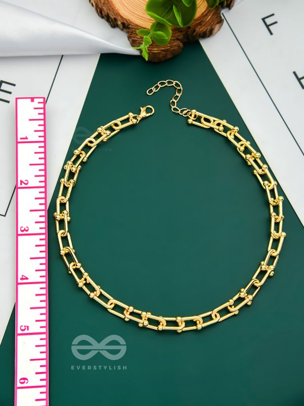 The trail of Connection - Golden Statement Neckpiece