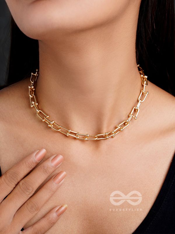 The trail of Connection - Golden Statement Neckpiece