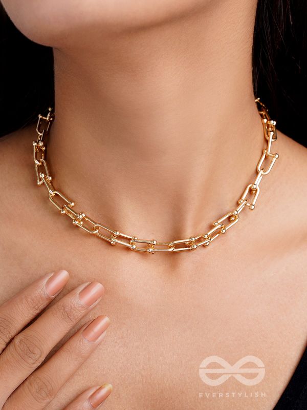 The trail of Connection - Golden Statement Neckpiece
