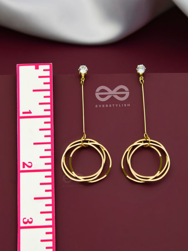 The Dangling Ringlets - Golden Casual Earrings