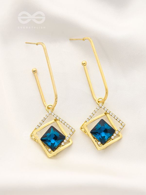 The Whimsical Heart of the Ocean - Golden Statement Earrings