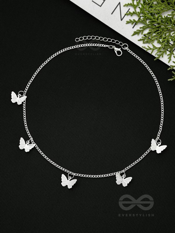 The Beguiling Butterflies - Statement Silver Neckpiece