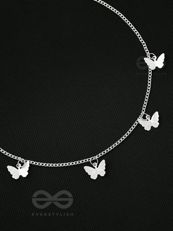 The Beguiling Butterflies - Statement Silver Neckpiece