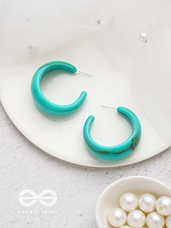 Effortlessly Classy - Statement Hoops (Turquoise)