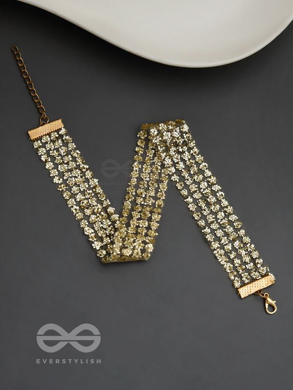 Shimmer on My Neck - Statement Golden Choker