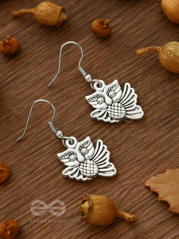 The Funky Flying Owl Danglers - Tiny Trinket Earrings