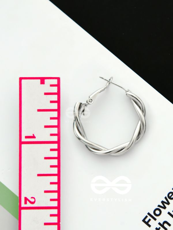 The Intertwined Elegance - Silver Statement Hoops