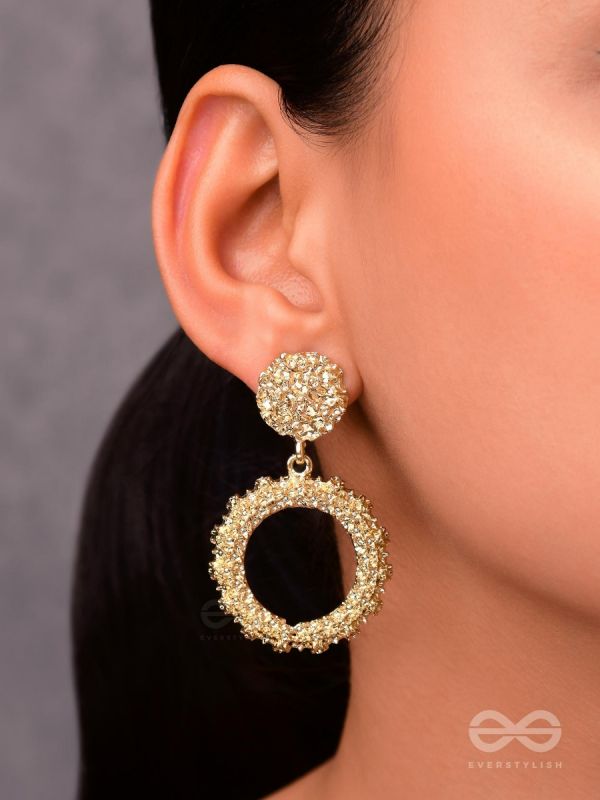 Shimmering Solar Flares - Golden Statement Earrings