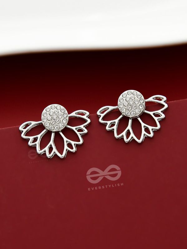 The Floral Shimmer - Elegance Silver Earrings