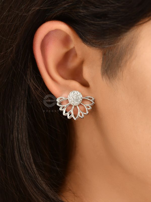 The Floral Shimmer - Elegance Silver Earrings