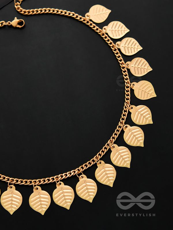 The Autumn Elegance - Golden Statement Neckpiece