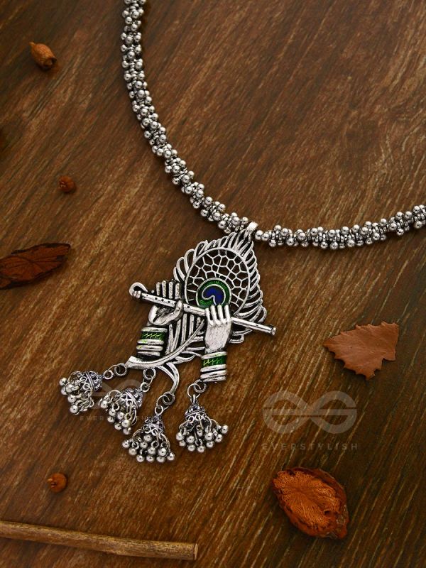 The Charismatic Krishna - Statement Ethnic Enamelled Neckpiece