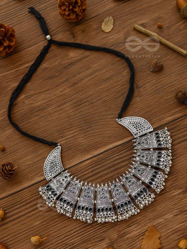 The Chunky Bohemian Statement - Set of Oxidised Earrings and Neckpiece