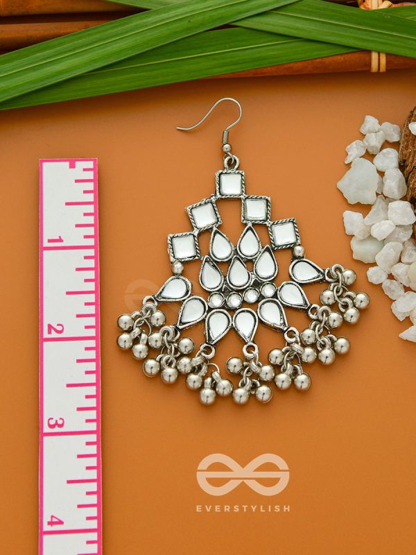 The Embellished Maze - Statement Oxidised Earrings