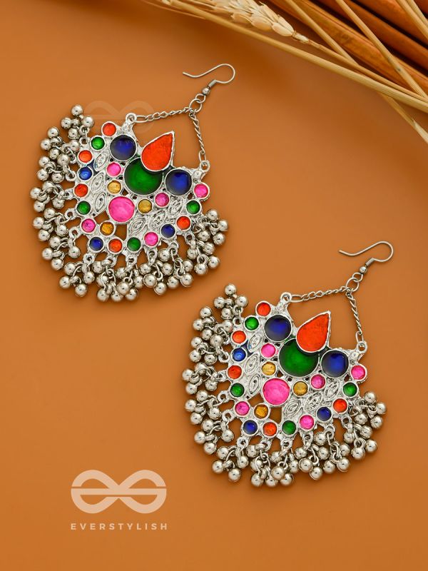A Cascading Colourful Affair - Statement Enamelled Danglers