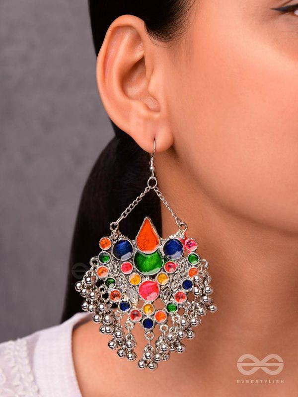 A Cascading Colourful Affair - Statement Enamelled Danglers