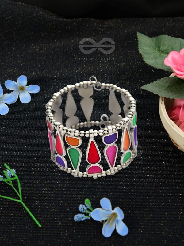 Kaliedoscope of Colours - Statement Enamelled Bracelet (Multicolor)