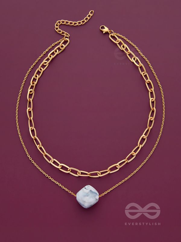 The Marble Marvel - Golden Multi-layered Neckpiece